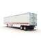 Blank white parked semi trailer, on white 3D Illustration