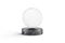 Blank white plastic round chip mockup stand on black stack,