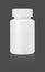 Blank white plastic supplement packaging bottle