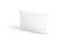 Blank white rectangular pillow mock up stand, side view