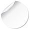 Blank, white round promotional sticker