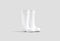 Blank white rubber wellington boots mock up, half-turned view