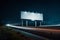 Blank White Screen Billboard along the Highway. Versatile and Attention-Grabbing Outdoor Advertising Mockup. Perfect for