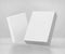 Blank white software box Mockup, medium size Cardboard package box, 3d rendering isolated on light gray background