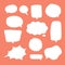 Blank white speech bubbles. Thinking balloon talks bubbling chat comment cloud comic retro shouting voice shapes.