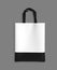 Blank white tote bag mock up design on grey background