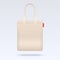 Blank white tote shopping bag vector template