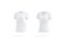 Blank white women slimfit and classic t-shirt mockup, side view
