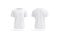 Blank white wrinkled t-shirt mockup, front and back view