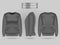 Blank women`s gray sweatshirt in front, back and side views. Realistic female clothes for sport and urban style