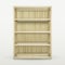 Blank wooden bookshelf on white