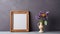 Blank Wooden Frame With Pansy