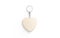 Blank wooden heart tag on chain mockup, top view