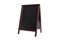 Blank wooden menu blackboard outdoor display on a white background. Sidewalk street restaurant or cafe chalkboard