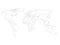 Blank world map with thin black smooth country borders on white background