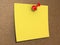 Blank Yellow Pinned Note