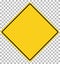 Blank yellow sign. empty yellow symbol on transparent. empty war