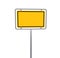 Blank Yellow Sign Metal Pole