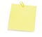 Blank Yellow To-Do List, Post-It Style Sticker Copy Space, Paperclip, Large Detailed Isolated Closeup