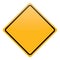 Blank yellow warning sign isolated