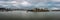 Blankenberge, Flanders - Belgium - Wide panoramic view over the port with heavy clouds in the background