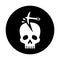 Blasphemy, danger, dead icon. Black vector graphics