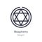 blasphemy outline icon. isolated line vector illustration from religion collection. editable thin stroke blasphemy icon on white