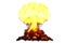 Blast 3D illustration of huge highly detailed mushroom cloud explosion with fire and smoke looks like from fusion bomb or any