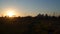 Blast furnaces of a metallurgical plant at dawn