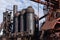 Blast furnaces and steel structures remaining from an abandoned steel manufacturing facility in Pennsylvania