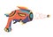 Blaster flat icon. Laser blaster gun icon on white background. Futuristic space weapon. Cosmic army raygun equipment. Virtual