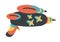 Blaster flat icon. Laser blaster gun icon on white background. Futuristic space weapon. Cosmic army raygun equipment. Virtual