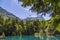 Blausee or Blue Lake nature park in summer, Kandersteg, Switzerland