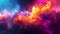 A blaze of vibrant colors erupts in a mesmerizing thermal heat map abstract