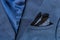 Blazer Closeup Texture Detail Textile Blue Tuxedo Suit Professional Handsome Men Fashion Button Handkerchief Lapel Material Jacket