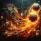 Blazing Ball: Abstract Basketball Sports Background