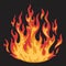 Blazing bonfire emblem flat colorful