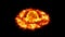 A Blazing Ring And Orb Of Fire. Fiery Flames And Sparks Emitting From A Spiky Ring. Inferno Plasma Orb In The Center. With Alpha