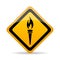 Blazing torch fire vector sign