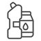 Bleach and powder line icon, car washing concept, Clean products sign on white background, Detergents icon in outline