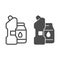 Bleach and powder line and solid icon, car washing concept, Clean products sign on white background, Detergents icon in