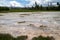 Bleak, desolate landscape of Black Sand Basin area of Yellowstone National Park