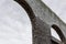 Bleak view of grey skies seen through old stone archways, vintage architectural ruins