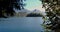 Bled Island with pilgrimage church of the Assumption of Mary and Bled castle on Lake Bled at clear autumn morning