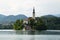 Bled Lake with Church Island and Castle Behind