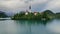 Bled lake with church on small island