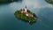 Bled lake with church on small island