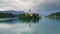 Bled lake with church on small island