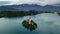 Bled lake with church on small island