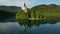 Bled lake with church on small island